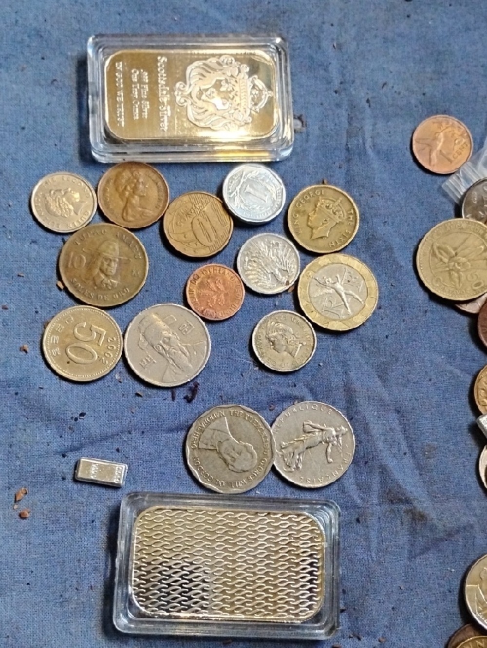 Assorted Gold & Silver Coins and Bars - Mixed Metal Coin Lot
